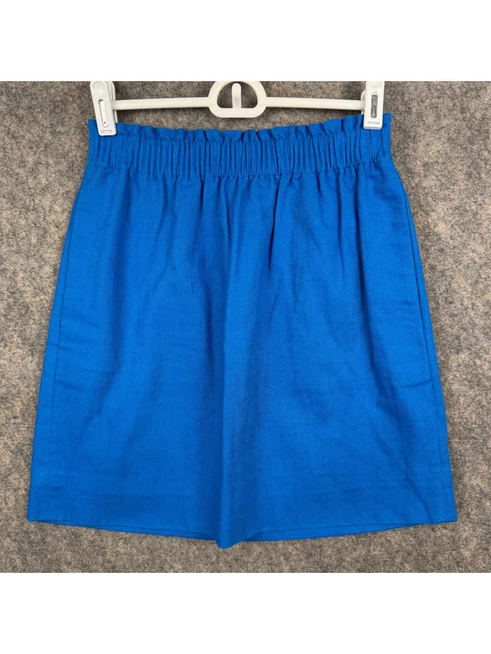 J. Crew Elastic Waist Paper Bag Skirt Blue Size 00 Linen 708